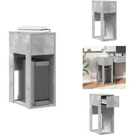 Support de tour d'ordinateur et tiroir gris béton 30x44x74 cm - Support De Tour D'ordinateur - Supports De Tour D'ordinateur - Support De Tour De PC - Support De Processeur (1/5)