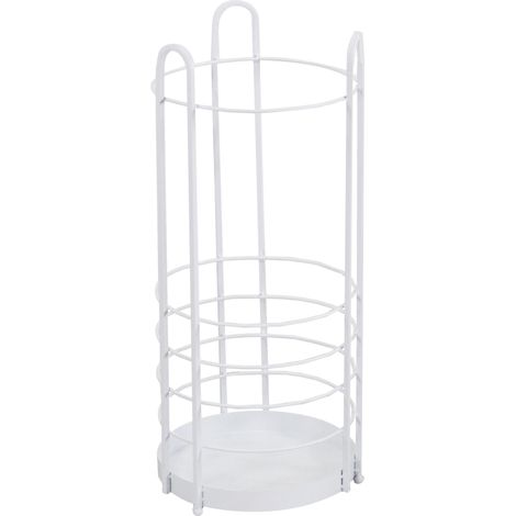 Portaombrelli in metallo bianco tondo cm Ø26xh60x26
