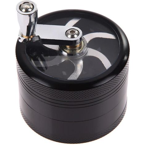1 Broyeur Manuel En Alliage De Zinc Pour Pices, Herbes, Caf, Lot De 4 Pices Avec Grattoir, 40 Mm (noir) (1/5)