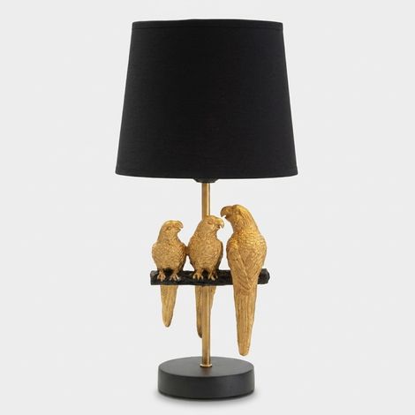 Lámpara de mesita de noche con pantalla de tela Pappagalli 40 (1/5)
