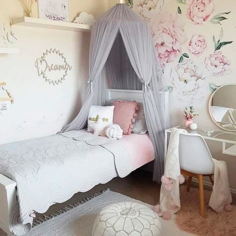 Moskitonetz - Kinderbett - Grau - 60 x 240 cm - Waschbar (1/5)