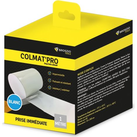 Ruban adhésif antifuites COLMAT'PRO 1 mètre – Étanchéité pour gouttières et équipements gonflables – Résistant de -30° à 80° – Broszio Tools (1/5)