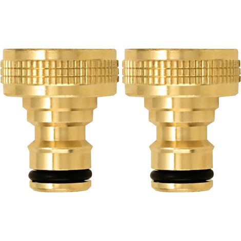 Nez de robinet laiton F.26x34 (1") - Raccord rapide automatique - Embout femelle standard - Arrosage extérieur (Lot de 2) (1/5)