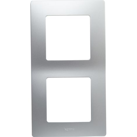 Marco Legrand 396414 en Color Plata (Silver). Marco o placa para mecanismo Niloé de 2 elementos en aluminio. (1/4)