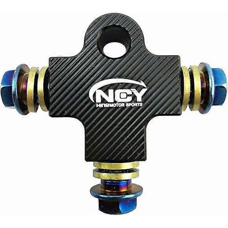 Raccord de durite de frein moto CNC 3D, connecteur à trois voies, vis banjo M101,25 mm pour système de freinage double Honda, Yamaha, Kawasaki - noir (1/5)