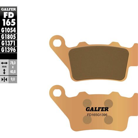 PASTILLAS DE FRENO GALFER KH208 / KH213 DE METAL SINTERIZADO (DORADO) PARA USO FUERA DE CARRETERA