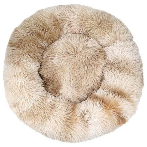 Lit pour chat, coussin moelleux, doux lavable pour chiens chats (tie-dye beige, 70 cm), Ensoleillé (1/5)