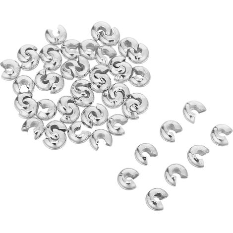 100pcs Perles en Cuivre pour Bracelet et Chaîne de Ventilateur de Plafond, Arrêt de Chaîne Vintage, Couleur Argenté, Solide et Décoratif pour Décoration Intérieure (1/5)
