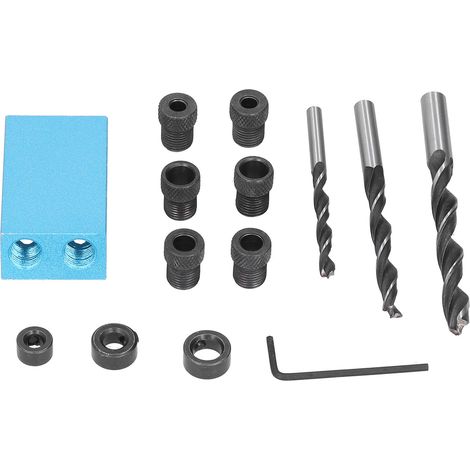 Kit de perçage d'angle 15° en alliage d'aluminium pour charpente, gabarit de trou de poche pour bois, 14 pièces. (1/5)