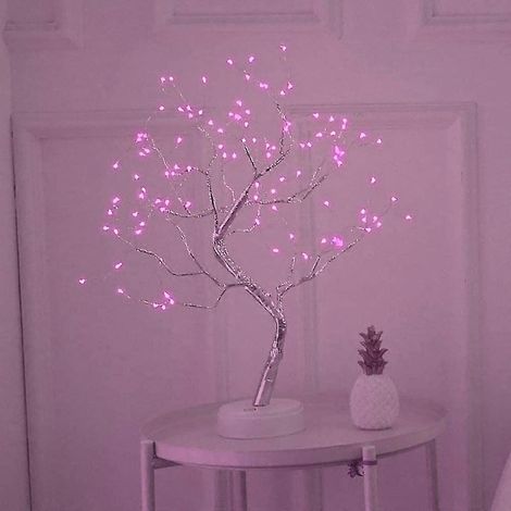 Lampe de table LED 3D Sunjuly avec adaptateur secteur et éclairage LED USB pour sapin de Noël, rose. Idéale pour la maison, la chambre ou la chambre d'enfant. (1/5)