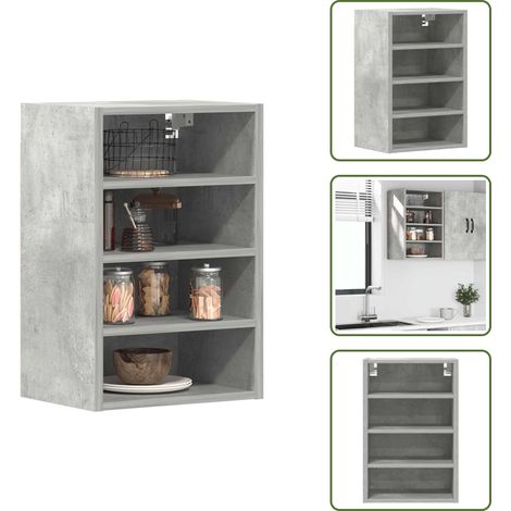 Armario gris hormigón - vidaXL Armario colgante "Riga" gris hormigón 40x29,5x60 cm madera de ingeniería - Madera de ingeniería