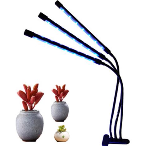 Lampe de croissance pour plantes d'intérieur – à spectre complet et à spectre rouge-bleu, col de cygne réglable (trois tubes) (1/5)