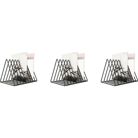 3X Disque Vinyle CD Magazine Stockage Rack Album Présentoir Multifonctionnel Vertical Créatif Collection D'Art Européen