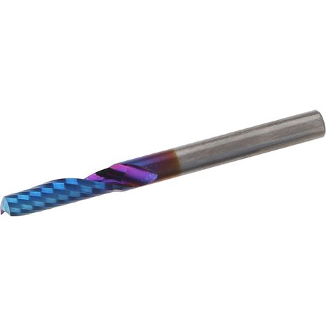 Fraise à spirale monobloc en acier au tungstène, finition bleue, outils CNC 4x15x45 (1/5)