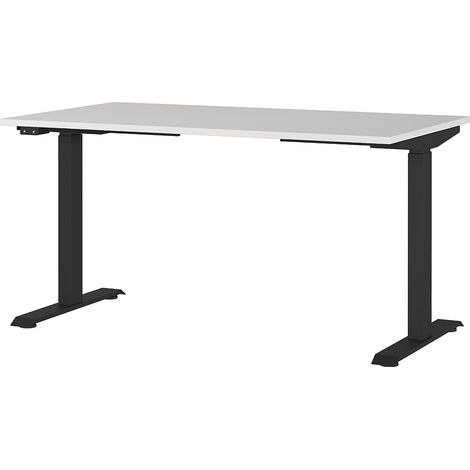 Schreibtisch 140cm, elektrisch höhenverstellbar, grau/schwarz, JESOLO-01 (1/3)