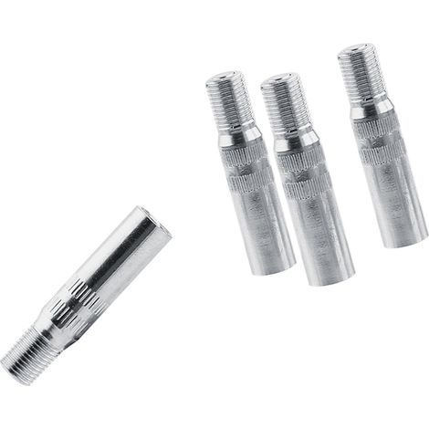 4 Extensions de tige de valve métalliques pour roues auto, camion, fourgon, caravane - Embouts de valve en métal, rallonges de valve, jeu de 4 (1/5)