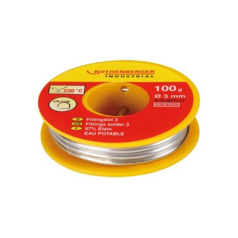 Bobine d'étain 97% eau potable Ø 3 mm 100g ROTHENBERGER