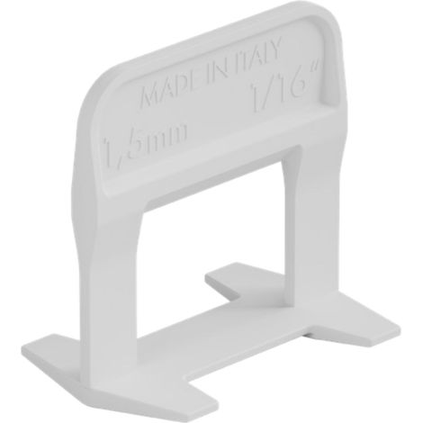 BASE LIVELLANTE CON FERITOIA PER CUNEO 'RLS EVO' H. mm 12 - fuga 1,5 mm - cf. 500 pz - col.bianco  - RAIMONDI