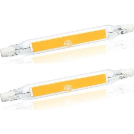 R7s 78-mm-LED, 5 W, warmweiß (3000 K), R7s COB-LED-Linearleuchte ersetzt 40-W- und 50-W-Halogenlampen, R7s LED-Lampe, 78 mm, schlank, 2er-Pack (1/4)