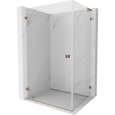 Mexen Lunar-B L Duschkabine, schwenkbar, links 100 x 80 cm, transparent, Roségold - 832L-100-080-60-00-L (1/5)
