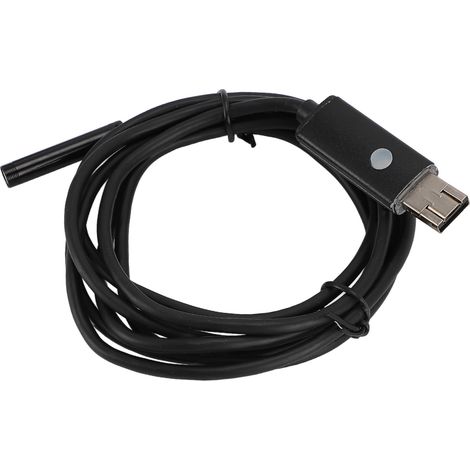Caméra endoscope avec 6 LED réglables câble semi-rigide rotatif 360° IP67 étanche USB pour téléphone tablette noir 2m accessoires (1/5)
