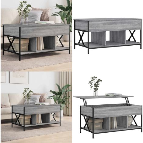 Couchtisch Grau Sonoma 100x55x50 cm Holzwerkstoff und Metall - Wohnzimmer - Holzwerkstoff (1/5)