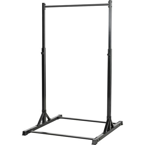 Station de musculation Power Tower de 200 kg avec barre de traction et 8 niveaux de hauteur, noire (1/5)