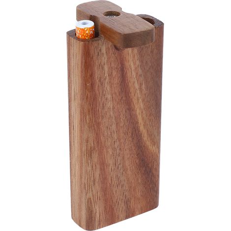 Porte-cigarette tubulaire lisse en aluminium, boîte compacte en bois, fume-cigarette métallique simple, idéal pour anniversaire, anniversaire de mariage ou fête. (1/5)