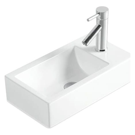 Waschbecken Keramik, Aufsatz-/Unterbau 46x26x12,5 cm (1/5)