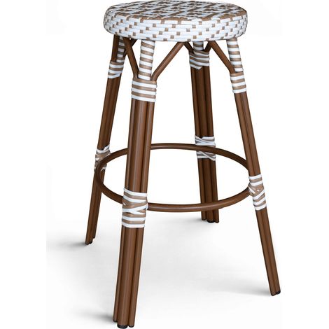Tabouret de bar effet rotin naturel, SCALA