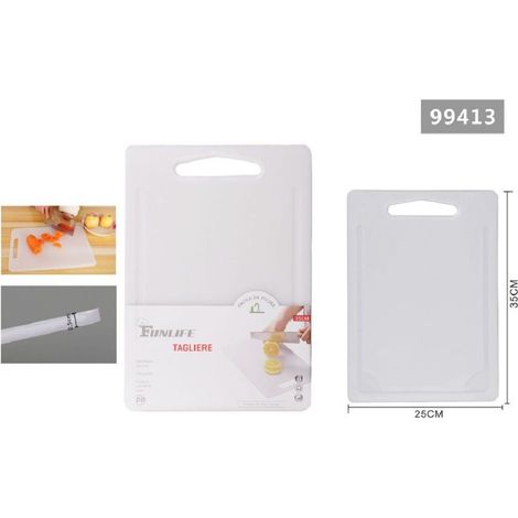 Kaela - Tagliere Plastica Con Canale Scanalatura 35x25x0.5cm Frutta Verdure Cucina 99413 - (1/3)