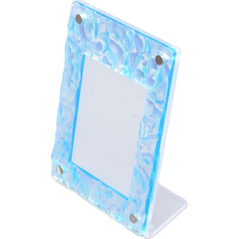 Cadre photo magnétique universel en acrylique transparent de 7,6 cm (3 pouces) pour cartes et billets de cinéma, couleurs éclatantes (motif tête de pierre) (1/5)