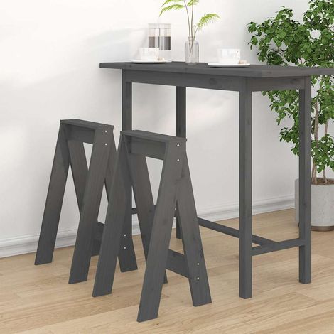 Lot de 2 Tabourets Moderne - Tabourets de bar Chaises de bar Gris 40x40x75 cm Bois massif de pin BV999505 - BonneVie (1/5)