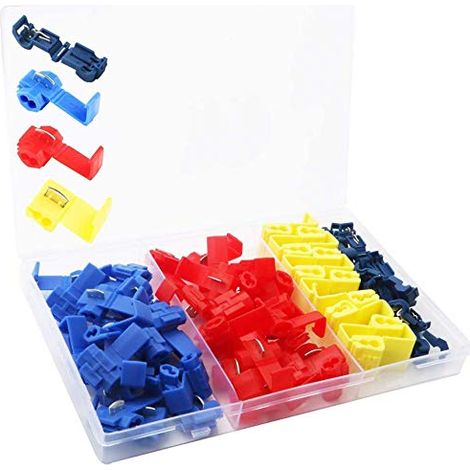 60Pcs Cosse Electrique Connecteur Rapide, Raccords Auto-Dénudants, – 20Pcs Rouge, 20Pcs Bleu, 10Pcs Jaune, 10Pcs Bleu clair (1/5)