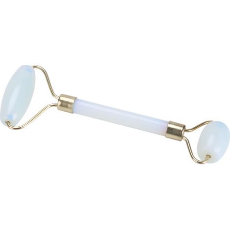 Lot de 1 Rouleau de Jade Naturel Double Tête, Masseur Visage Yeux Cou Anti-Âge, Outil de Beauté en Pierre Blanche (1/5)