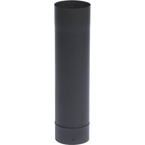 TEN – Tuyau conduit de fumée en acier émaillé noir mat Ø150 x 33 cm – Résistant aux fortes températures – Raccordement chaudières gaz, fuel, bois, charbon