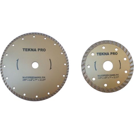 Disque diamant Tekna Pro 115 mm avec jante continue pour chantiers