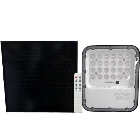 Projecteur solaire LED d'extérieur Gloca 50 W avec panneau solaire et télécommande