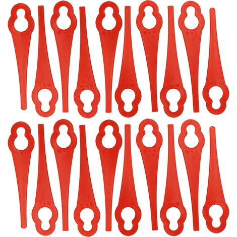 vhbw 20x Lames remplacement pour Bosch 3165140349970 4007871783724, 4048126001002 pour taille gazon - Lames de rechange, rouge, plastique / nylon (1/4)