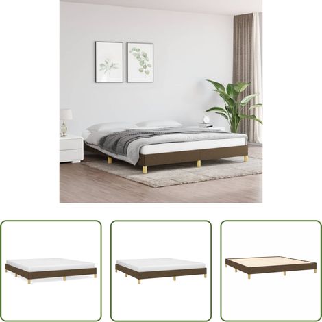 Sommeil - Cadre de lit sans matelas marron foncé 180x200 cm tissu (1/5)