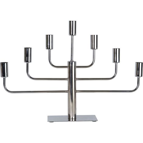 Star Trading Chandelier en métal argenté 'Pix', 7 branches, E14, fonctionnement sur secteur, brillant, H 40 cm, L 57 cm