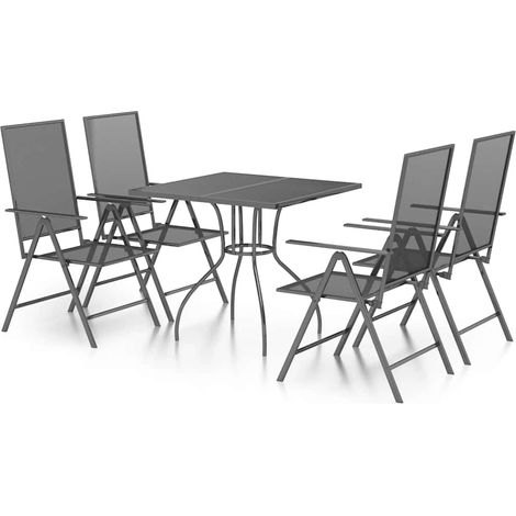 Maison Exclusive - Set da Pranzo da Giardino 5 pz in Acciaio Antracite (1/5)