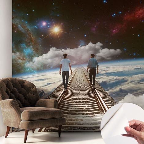 Fotomurale adesivo stickers - per camera da letto - per corridoio - decorazione casa moderna Viaggio cosmico 250x250 cm (1/5)