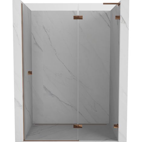 Mexen Lunar L porte de douche pivotante droite 140 cm, transparent, or rose - 834L-140-000-60-00-P (1/5)