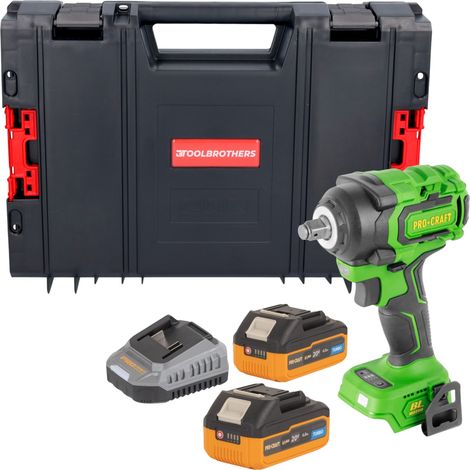 Procraft PWA18bb Akku Schlagschrauber 20 V 550 Nm 1/2" Brushless + 2x Akku 4,0 Ah + Ladegerät + RHINO Toolcase (1/5)