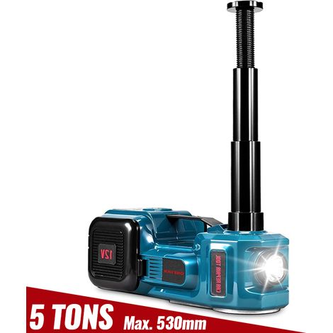 Kit de cric électrohydraulique 12 V (5 tonnes), 180 W, avec pompe à air et lampe LED, hauteur de levage de 530 mm, adapté aux voitures particulières, SUV, monospaces et camions. (1/5)