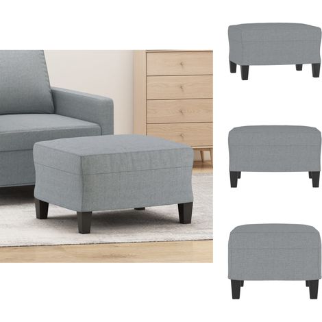 Polsterhocker - Living Fußhocker Hellgrau 60x50x41 cm Stoff (1/4)