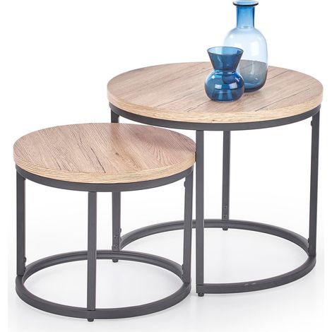 Set mit 2 schwarzen Oreo-Tischen (1/5)