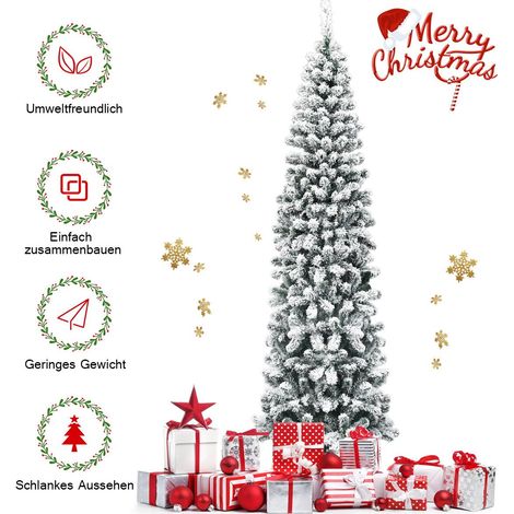 Sapin de noel artificiel enneige avec 461 branches mesurant 225 cm