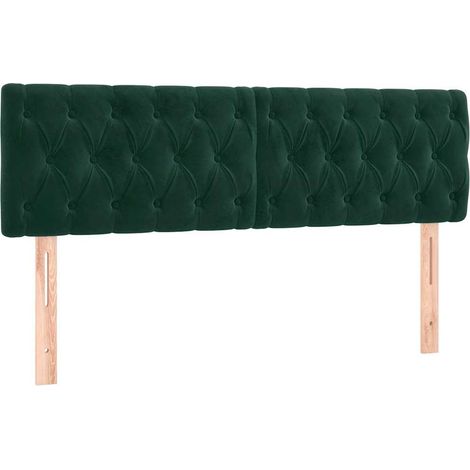 Têtes de lit Vert foncé 160x7x78/88 cm Velours (1/5)